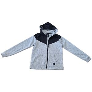 Super Massive Grey Black Zip Up Hoodie Jacket Logo‎ Patch Size Large Boys Youth